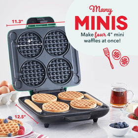 DASH Multi Mini Waffle Maker waffles cooking with even heat for golden results