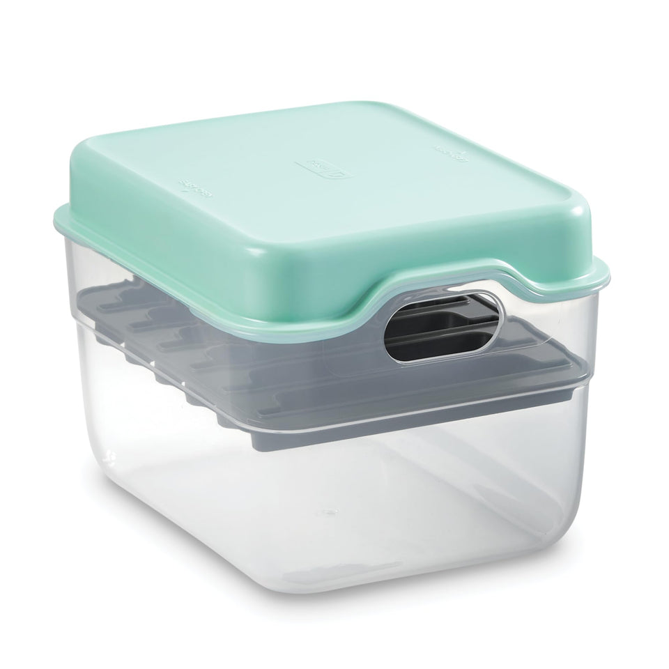 DASH MultiMaker Mini Plate Storage Case on the countertop keeps removable plates neatly organized and protected.