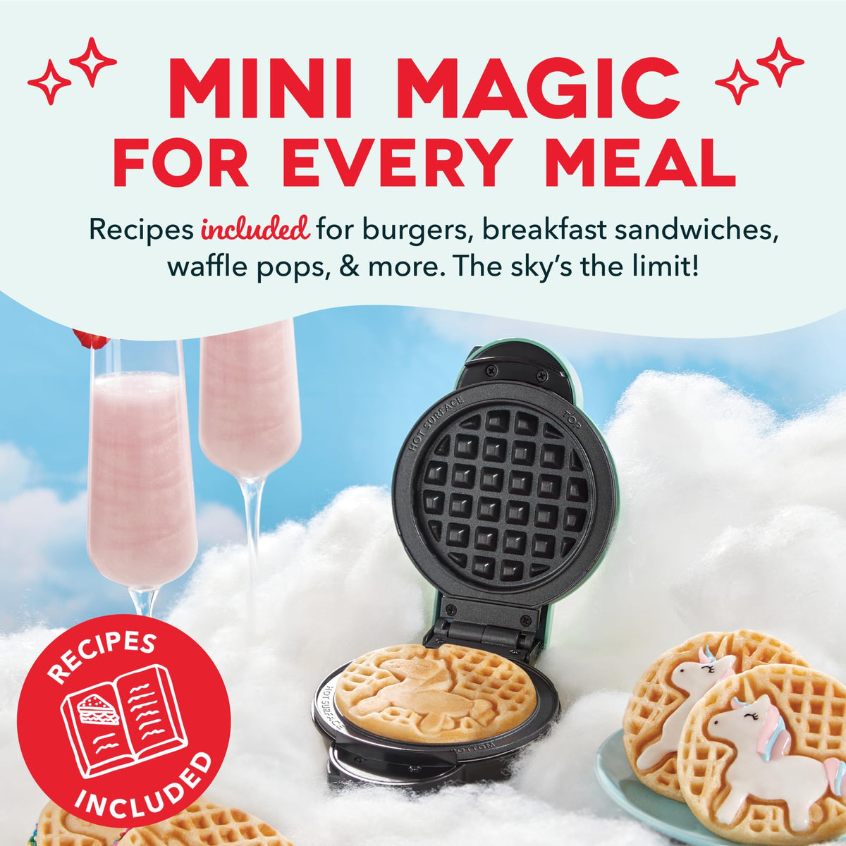 Dash MultiMaker Mini System dishwasher-safe plates for quick cleanup