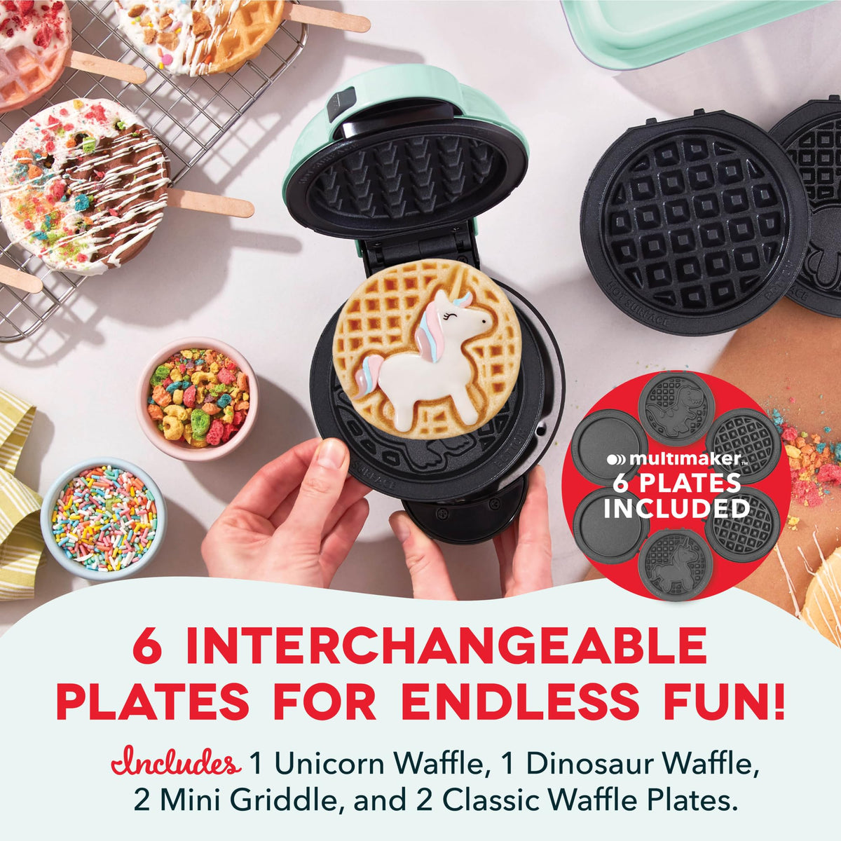 Dash MultiMaker Mini System removable griddle plates simplify swapping recipes