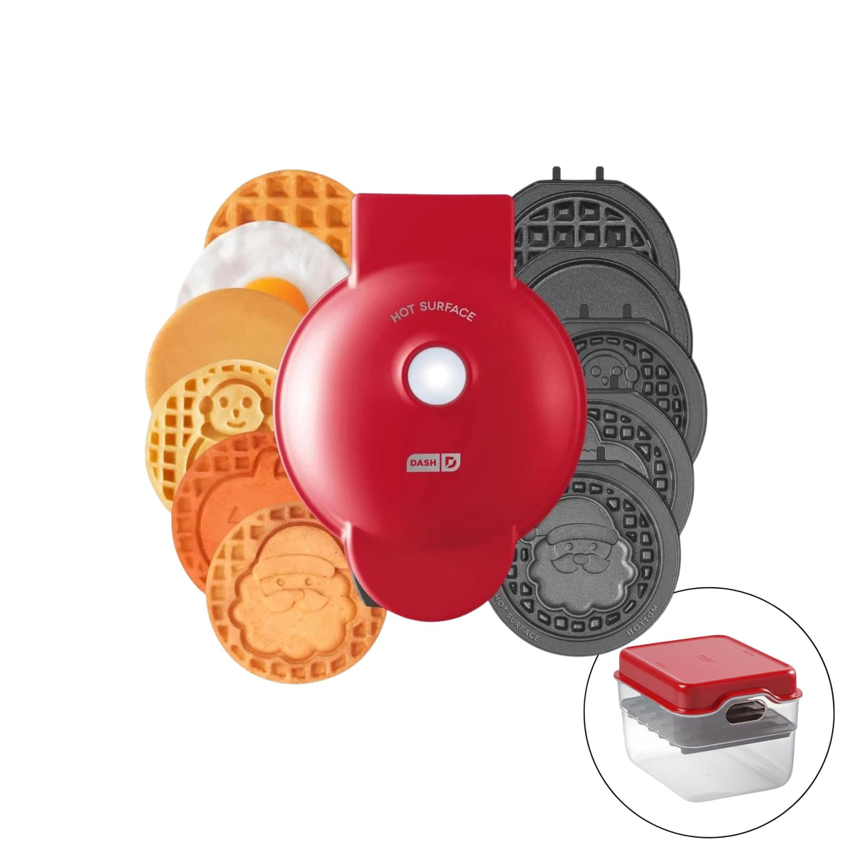 DASH Multimaker seven removable plates set for versatile mini meals at home