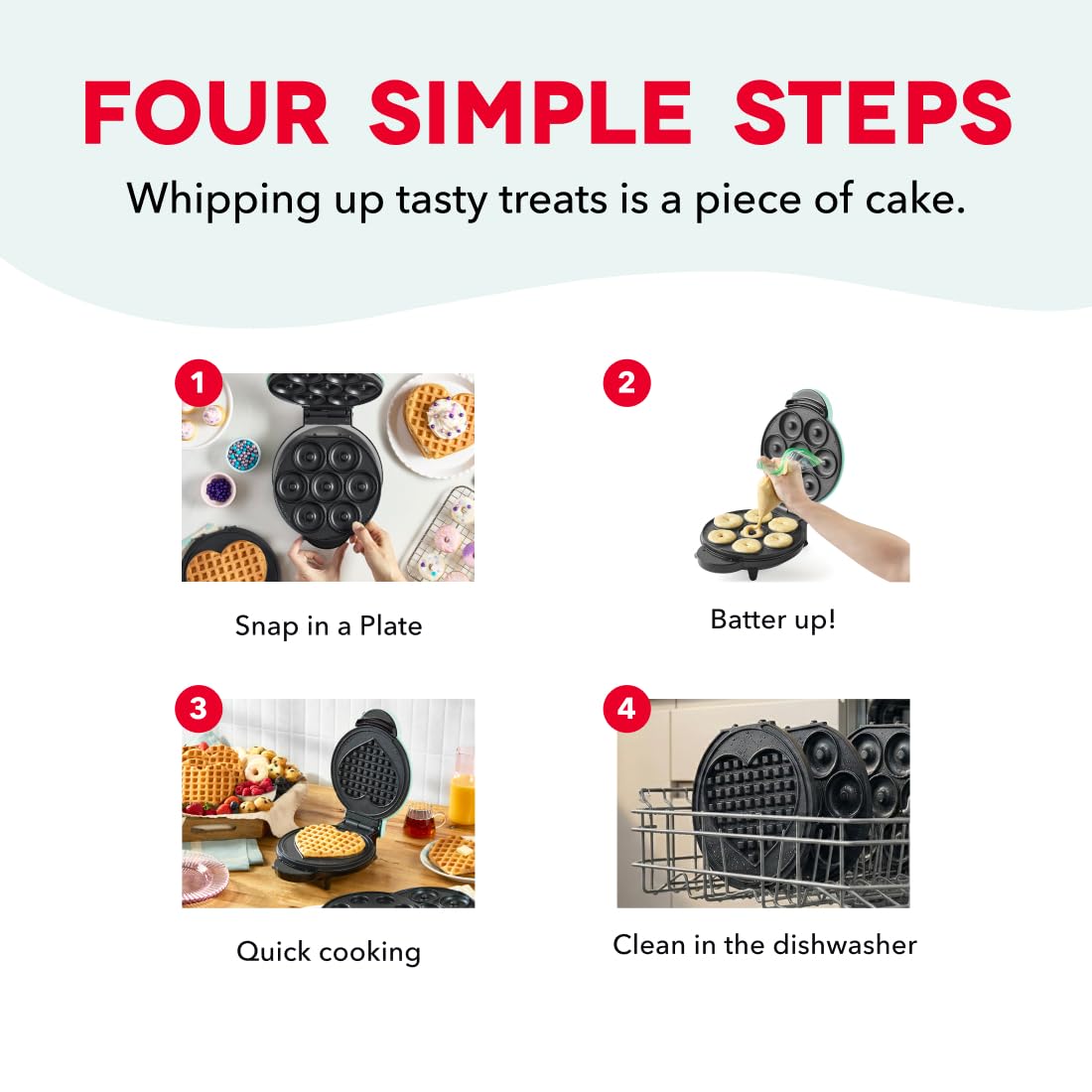 Dash MultiMaker nonstick surface ensures easy release and even browning