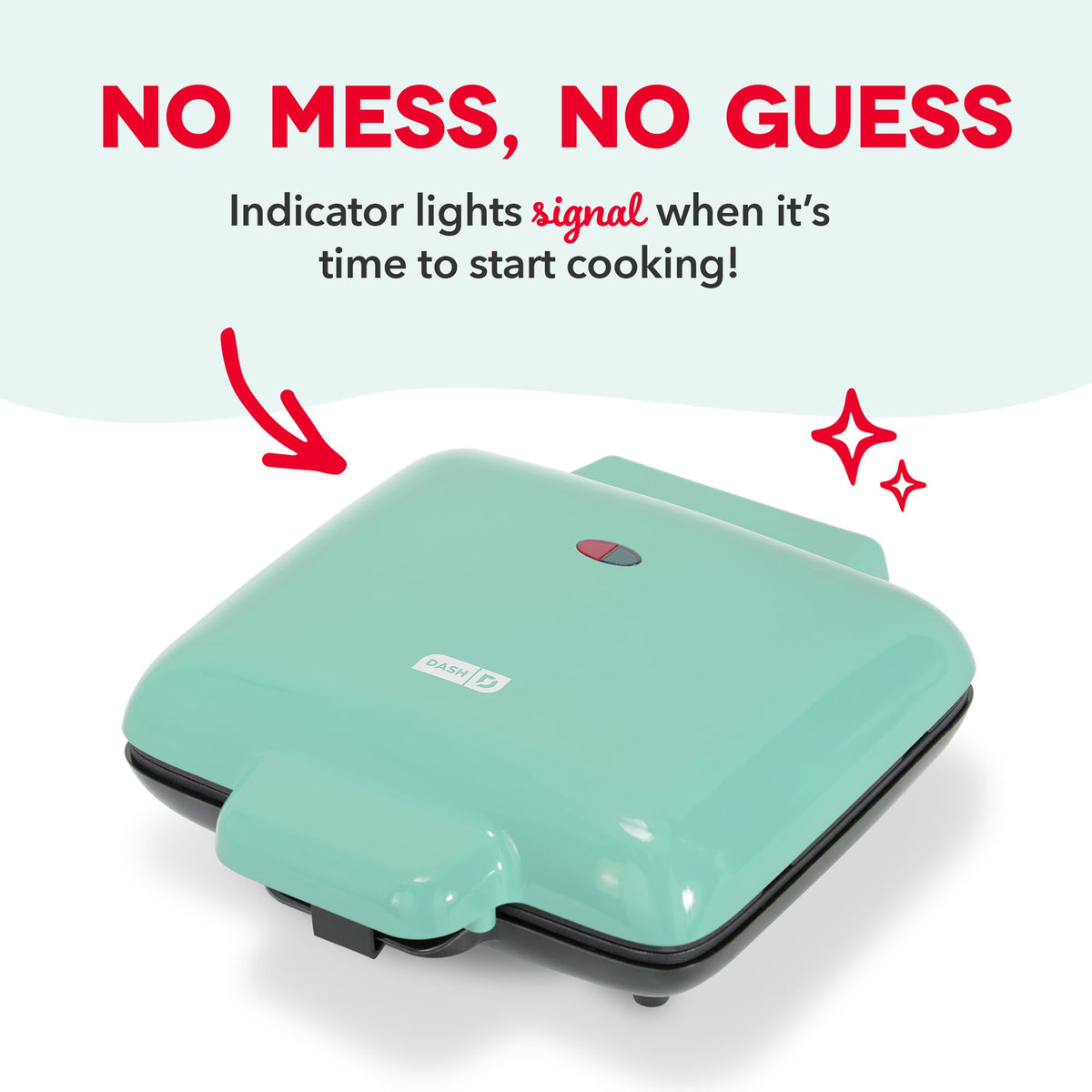 DASH No-Drip Waffle Maker Aqua countertop stability during cooking