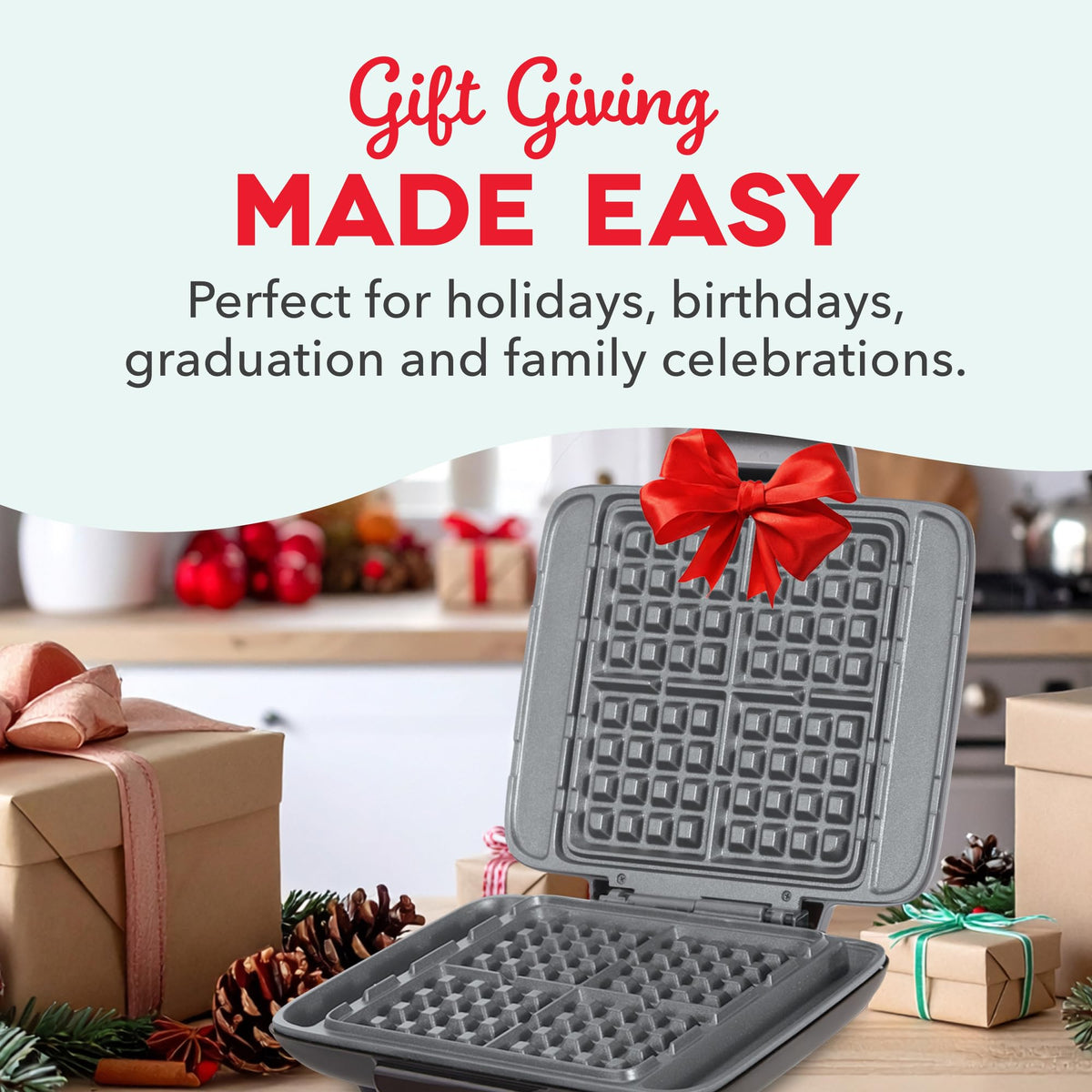 DASH No-Drip Waffle Maker versatile for waffles, hash browns, desserts