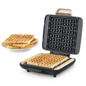 DASH No-Drip Waffle Maker four-mold plate for quick family waffles