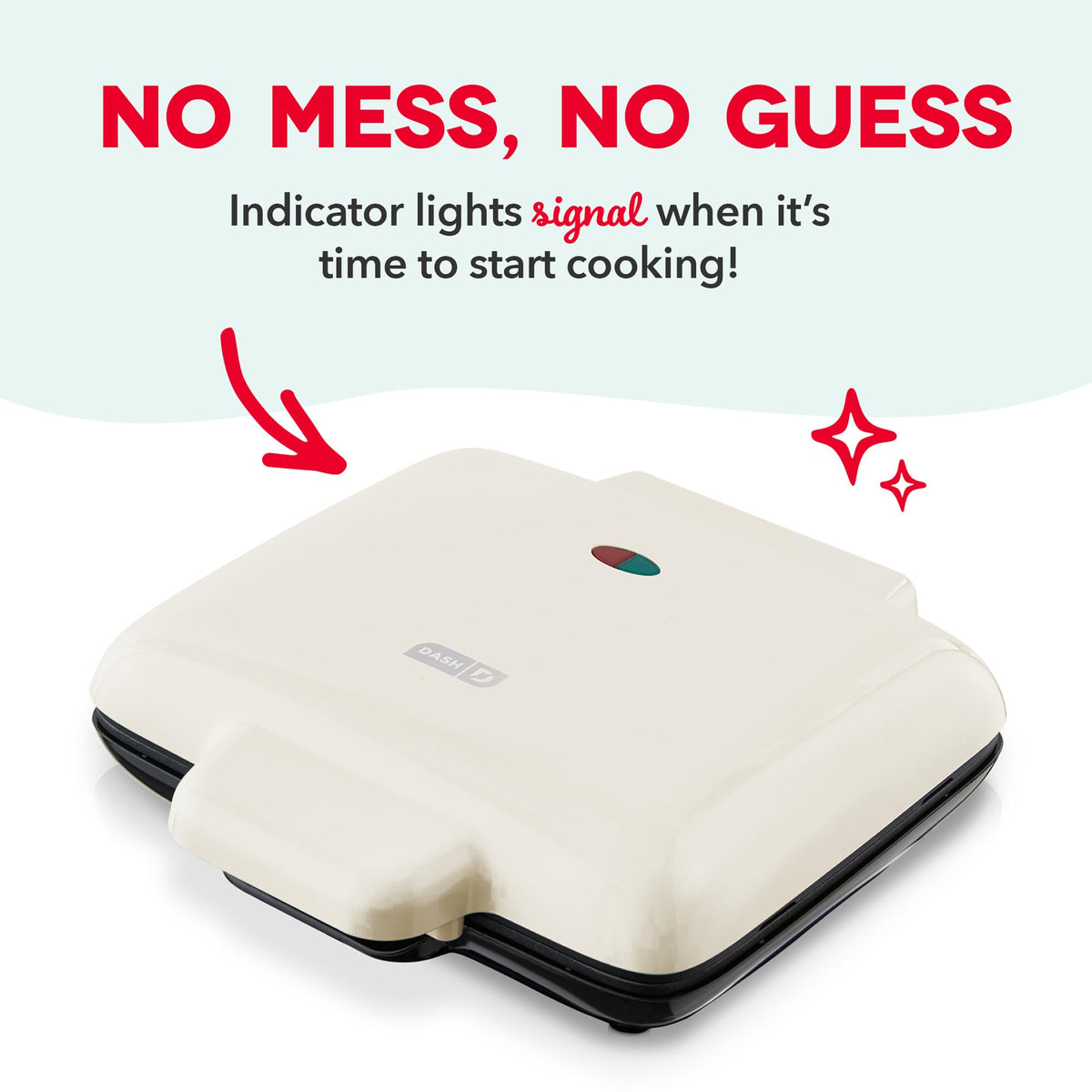 DASH No-Drip Waffle Maker secure, non-slip feet