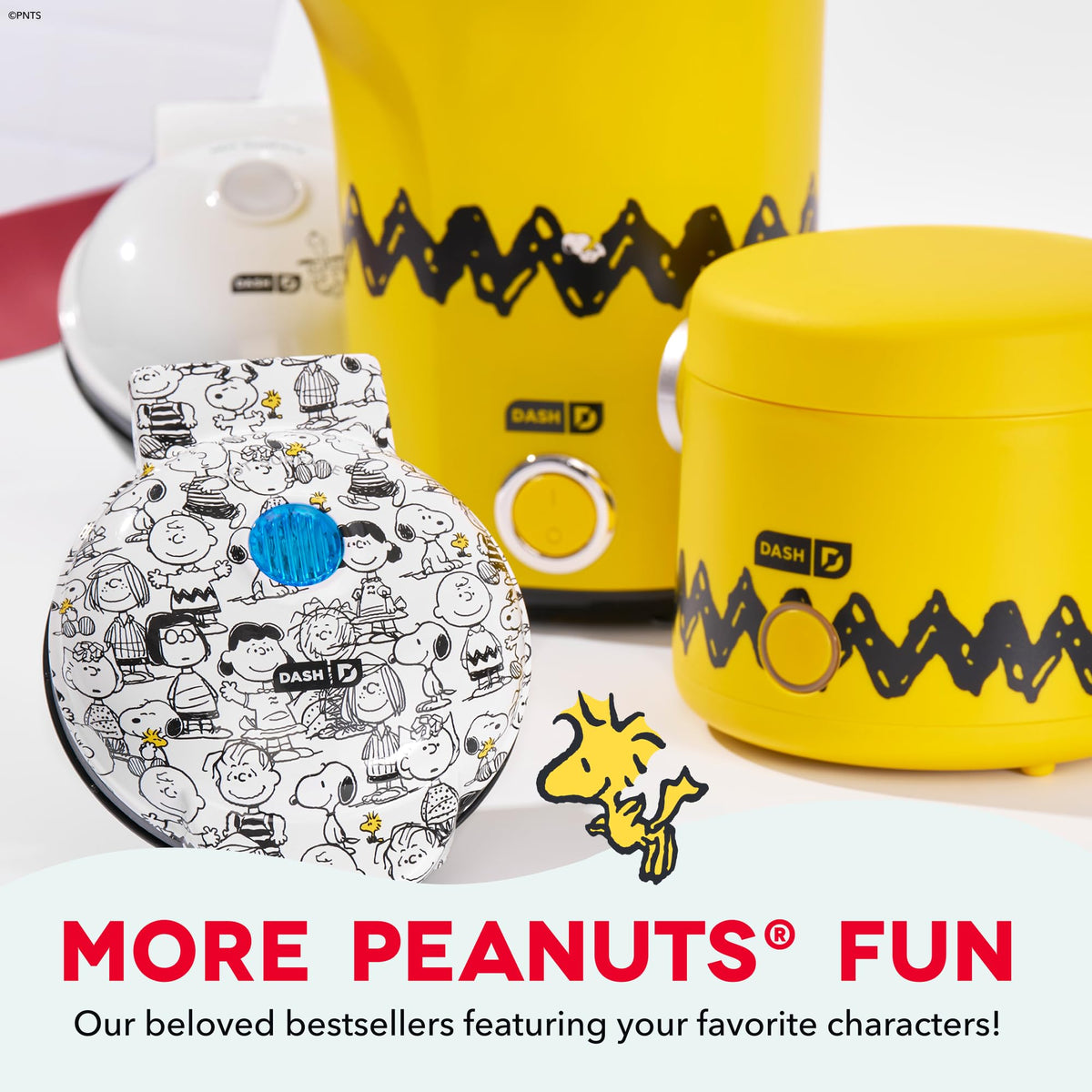 DASH Peanuts Fresh Pop popcorn maker recipe guide included for creative snacks.