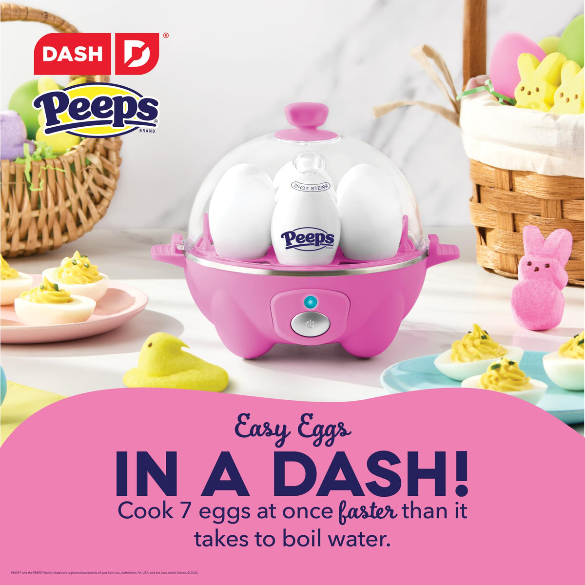 Dash PEEPS egg cooker with poaching tray for perfect poached eggs