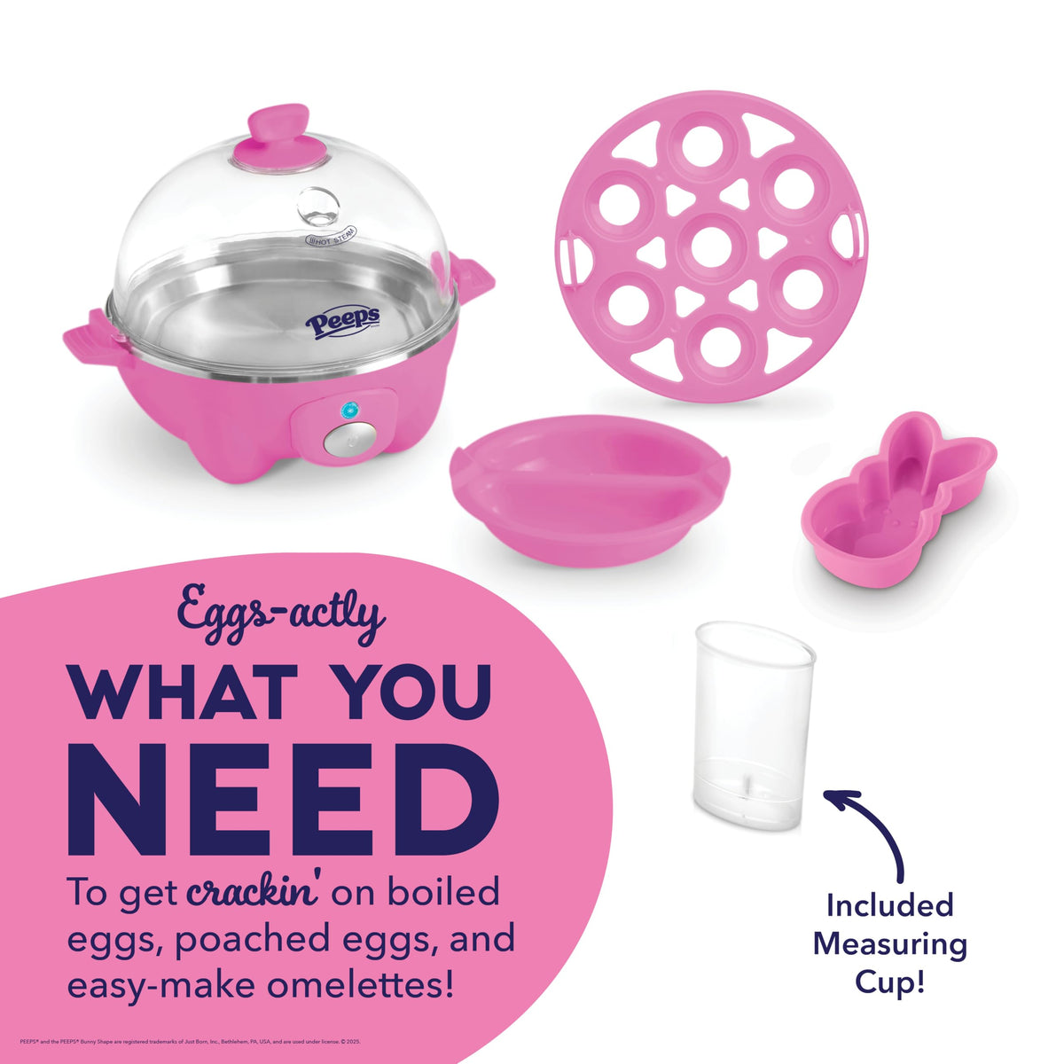 Dash PEEPS egg cooker with removable trays for compact storage