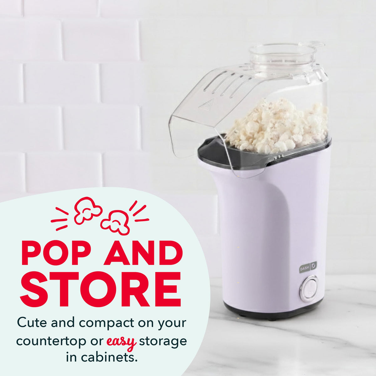 DASH popper setup suits parties and cozy movie nights.