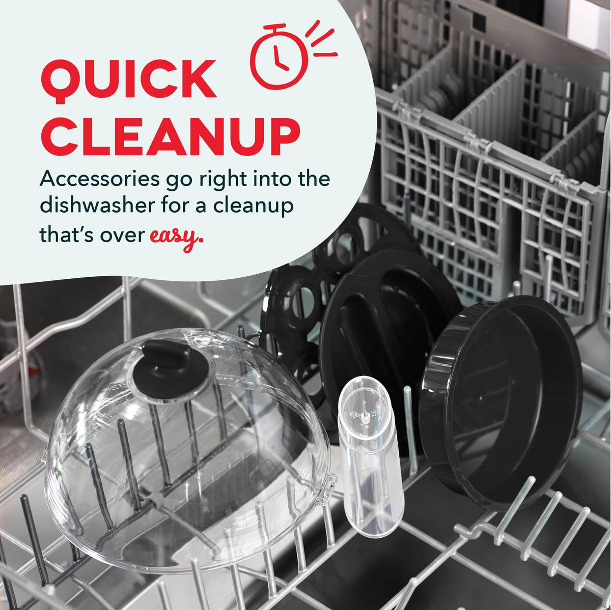 DASH Rapid Egg Cooker accessories stored inside the appliance