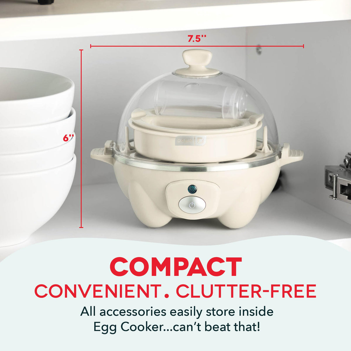 DASH Rapid Egg Cooker dishwasher safe parts for easy cleanup