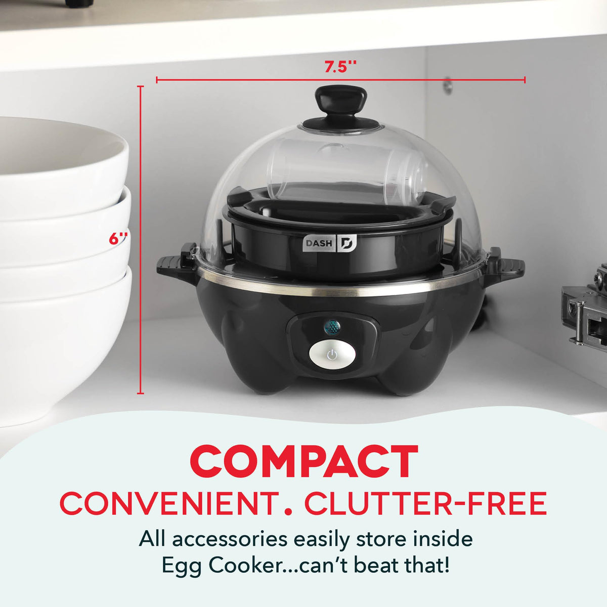 DASH Rapid Egg Cooker omelet bowl for fast, customizable omelets