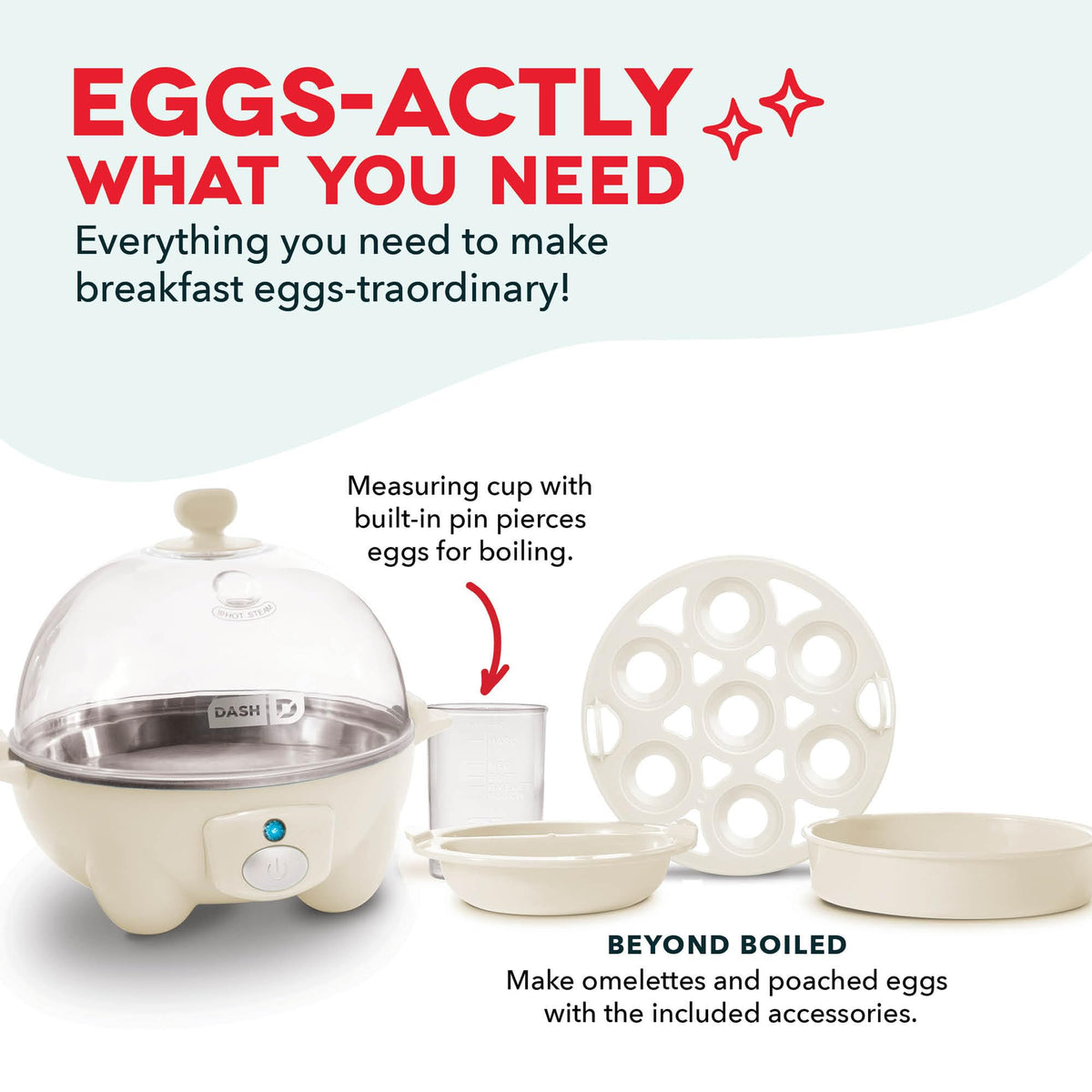 DASH Rapid Egg Cooker omelet bowl for quick custom breakfasts