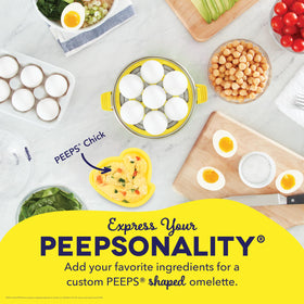 DASH Rapid Egg Cooker omelet bowl creating a fluffy single-serve omelet
