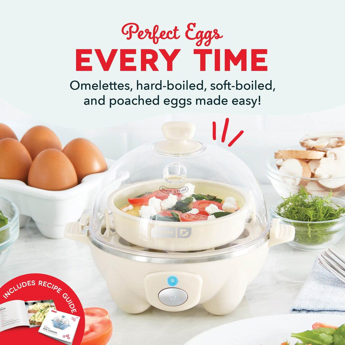 DASH Rapid Egg Cooker poached eggs tray for restaurant style results