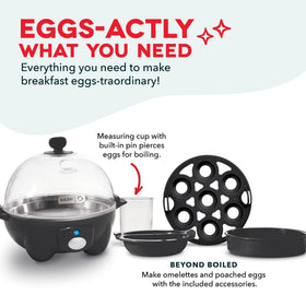DASH Rapid Egg Cooker poaching tray with perfect poached eggs