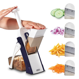 DASH Safe Slice Mandoline assembly shows safety feature for confident slicing.
