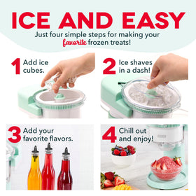 DASH Shaved Ice Maker used for cocktails and snow cones at home.