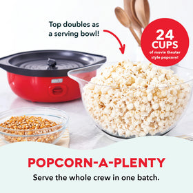 Butter melting tray in action on the Dash popcorn maker for rich flavor