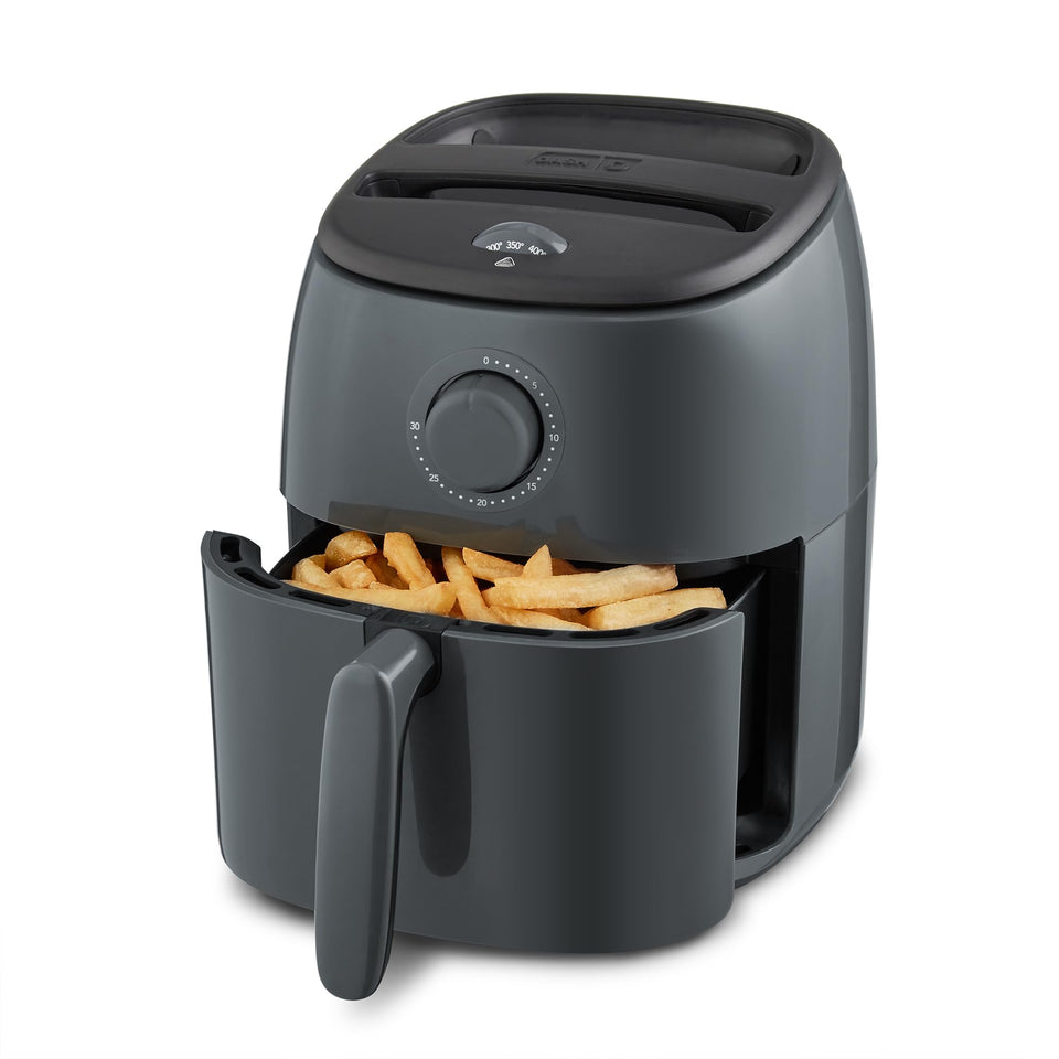 Dash Tasti-Crisp Air Fryer in compact design delivers crisp results with less oil.