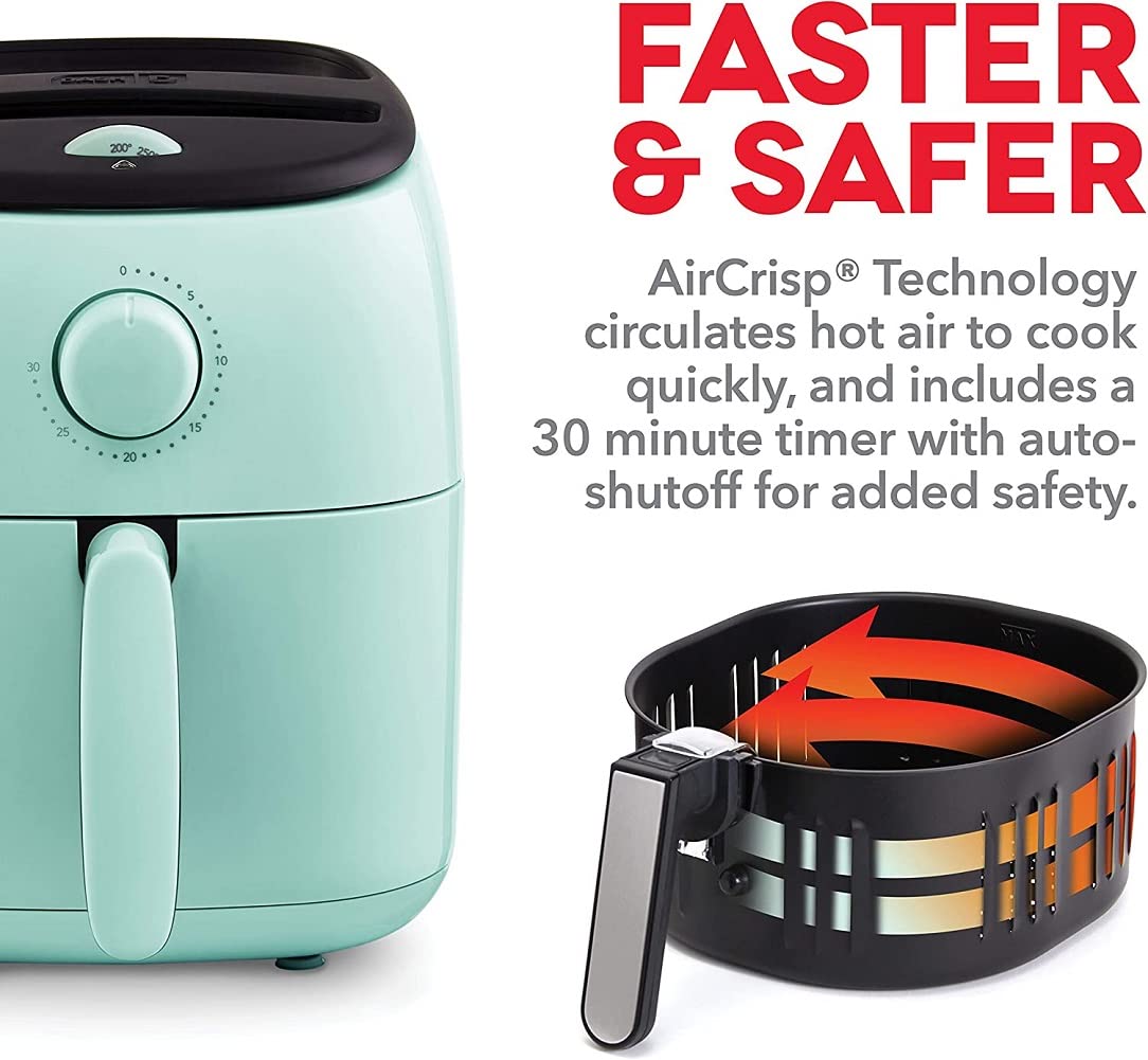 DASH Tasti-Crisp Air Fryer easy-clean nonstick interior.
