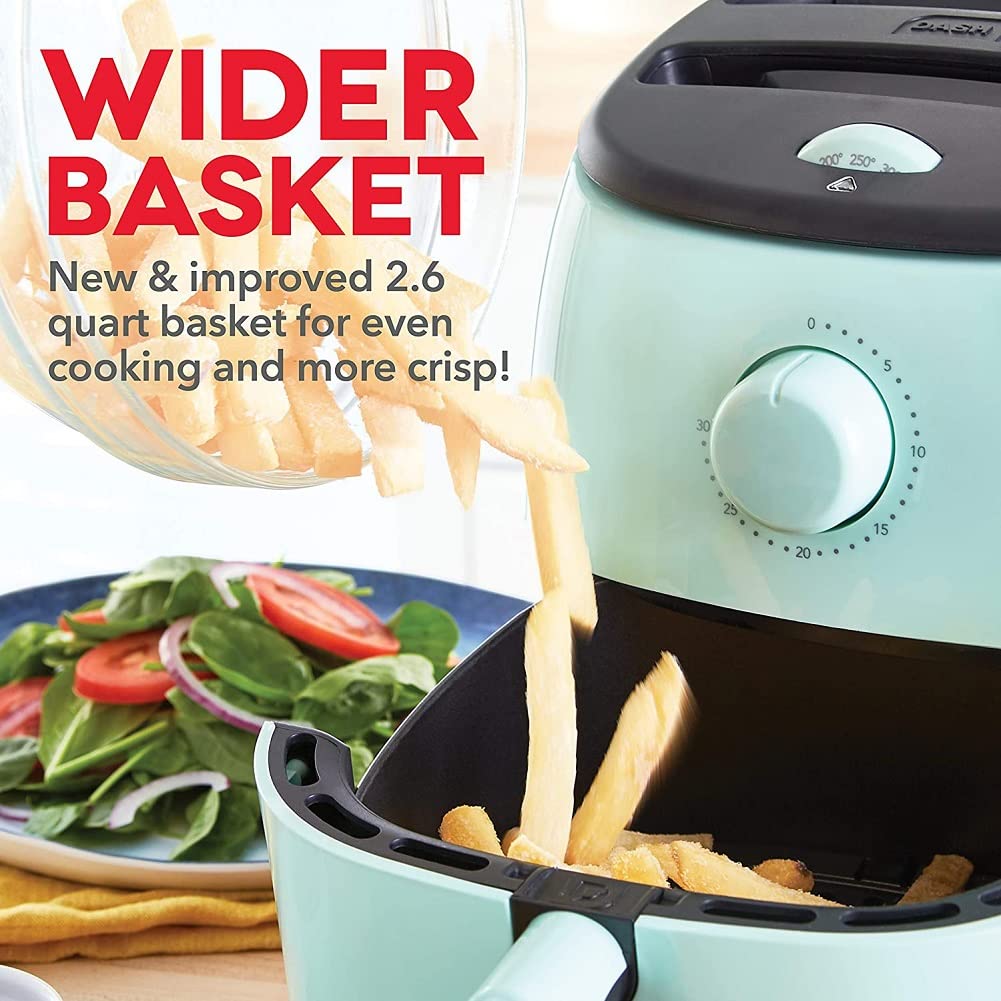 DASH Tasti-Crisp Air Fryer even heating surface promotes consistent bites.
