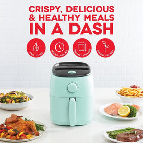 DASH Tasti-Crisp Air Fryer removable basket for easy food release.