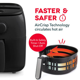 Dash Tasti-Crisp cool touch handle enables safe checking.