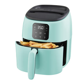 Dash Tasti-Crisp Digital Air Fryer compact 2.6-quart on countertop delivers quick, crispy fries with little oil.