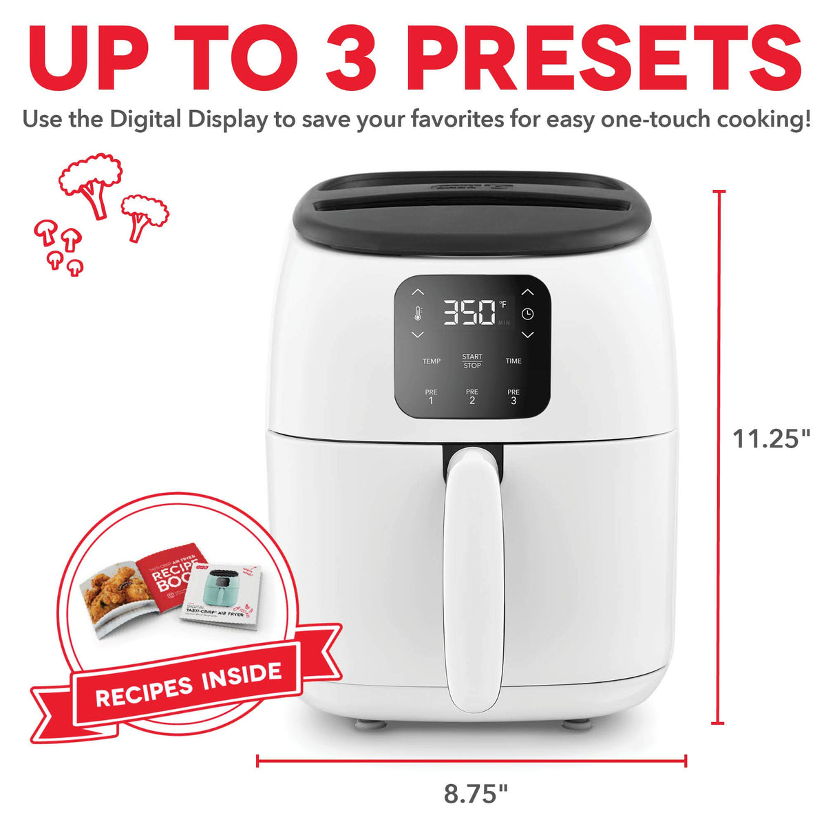 Dash Tasti-Crisp dishwasher-safe parts make cleanup simple after meals