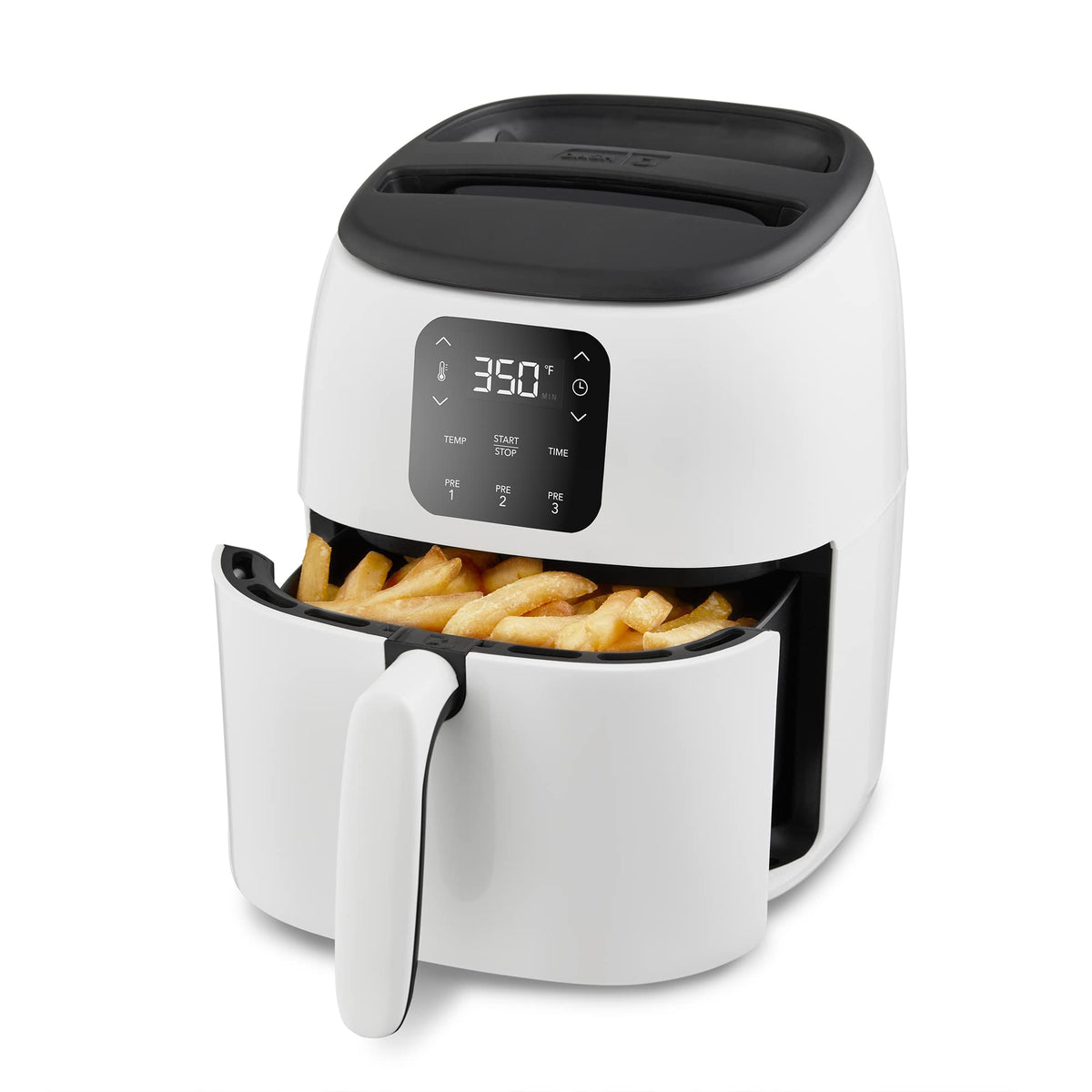 Dash Tasti-Crisp on countertop delivering quick, even-crisp results with less oil