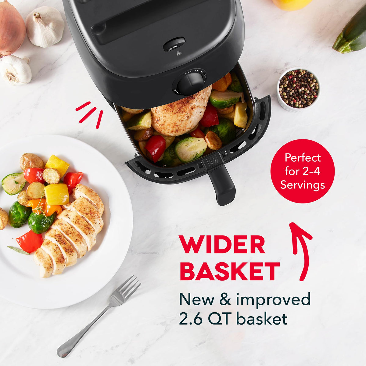 Dash Tasti-Crisp recipe guide included to expand meal ideas.