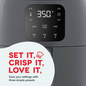 Dash Tasti-Crisp 0-60 minute timer enables precise cooking sessions.