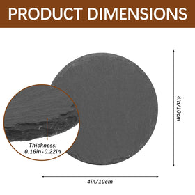 DASSNANE round slate coaster top view highlighting rich grain