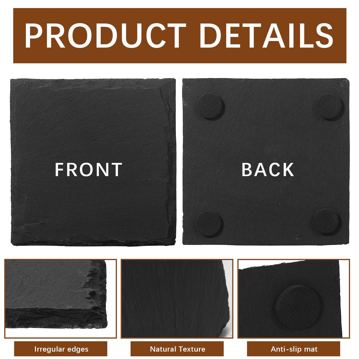 DASSNANE slate coaster surface ready for laser engraving designs.