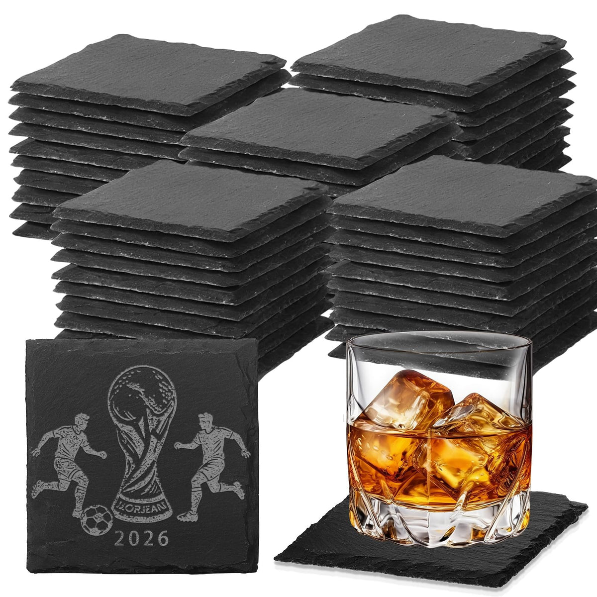 DASSNANE slate coaster with natural texture for rustic tabletops.