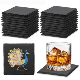 DASSNANE slate coaster blank 4 inch square showing natural texture and durability.