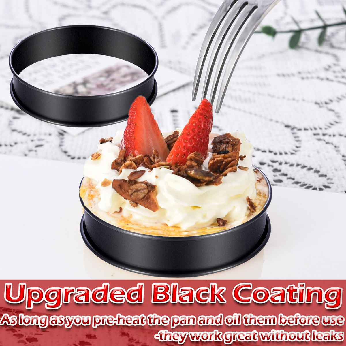 DATANYA 16-pack rings suit muffins, crumpets, and mini pancakes