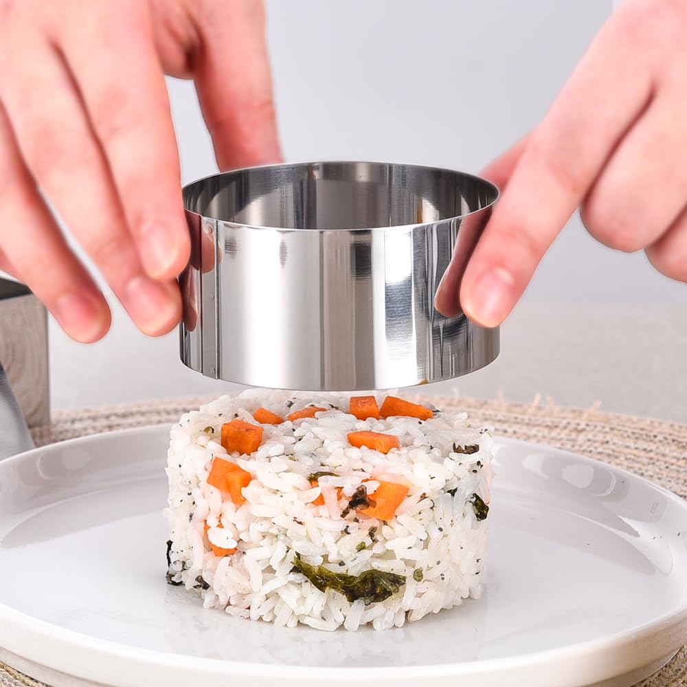 Datanya cake ring mold 4-inch pushers included for shaping control.