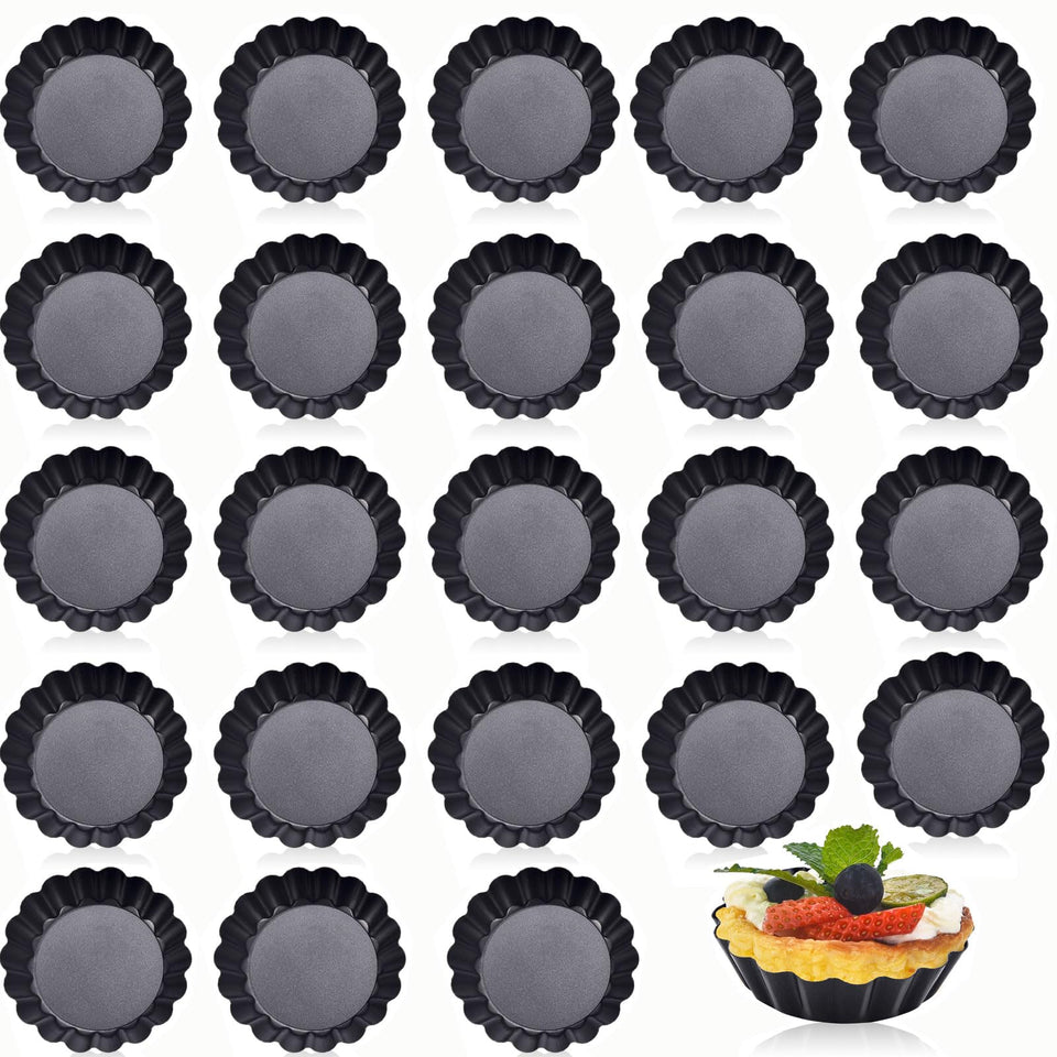Datanya mini tart pans set of 24 with removable bottom for easy demolding