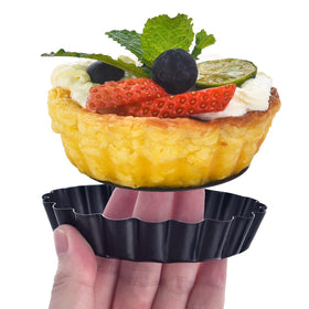 Individual 3-inch tarts baked in Datanya pans with fluted edges