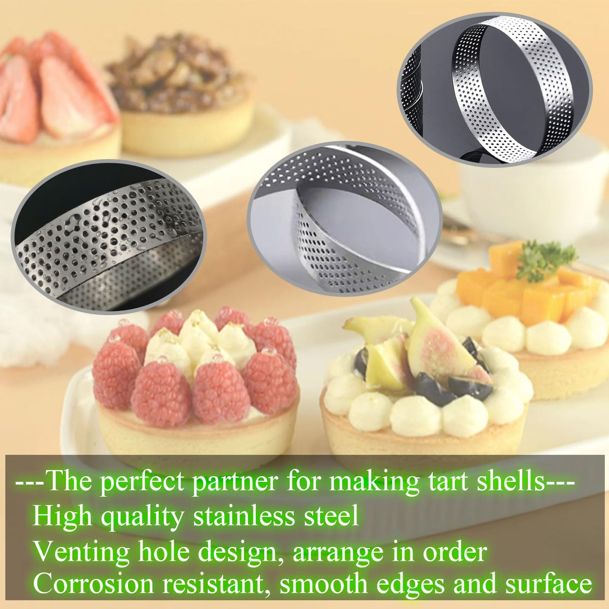 DATANYA stainless steel tart ring—durable, long-lasting bakeware.