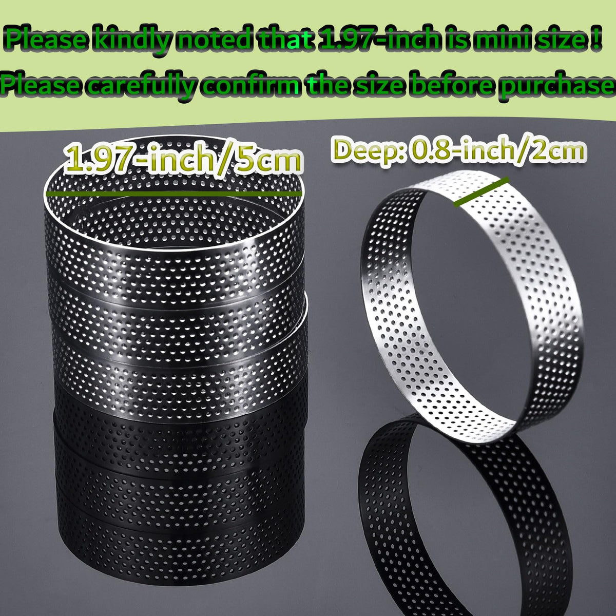DATANYA tart ring 5 cm top view showing perforations for air circulation.