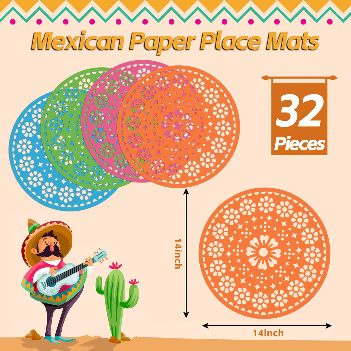 Datyiiha fiesta mats blue pattern elevate table styling for Day of the Dead celebrations.