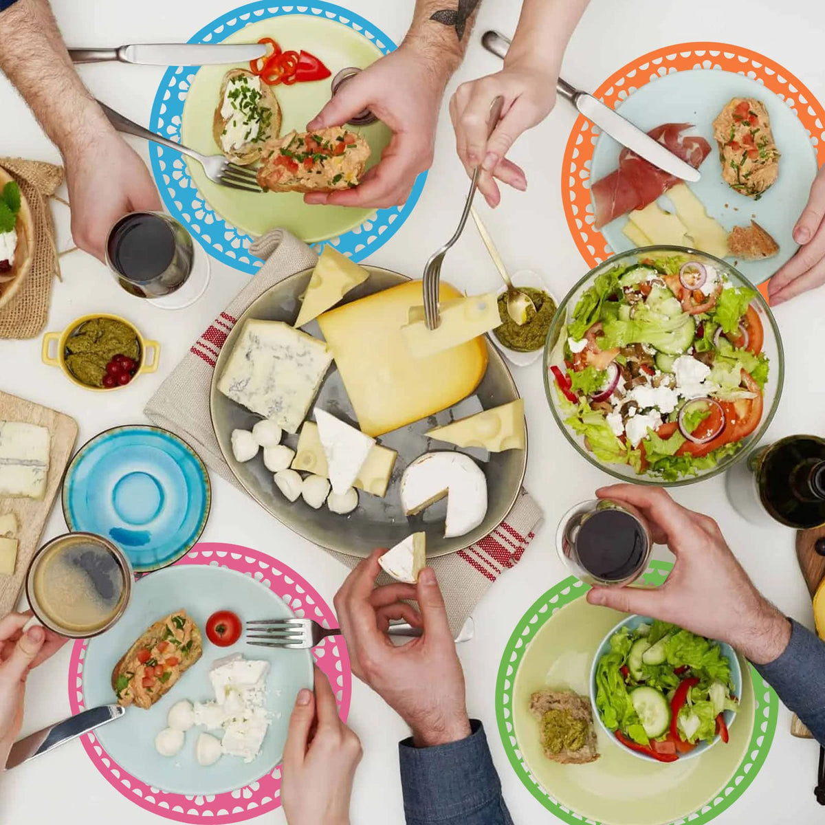 Datyiiha fiesta mats durable backside ensures long lasting table use.