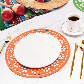 Datyiiha fiesta mats green pattern bring vibrant color to Mexican party tables.