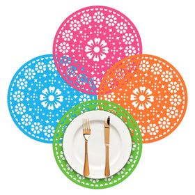 Datyiiha fiesta paper mats with red pattern brighten tables for festive Cinco de Mayo.