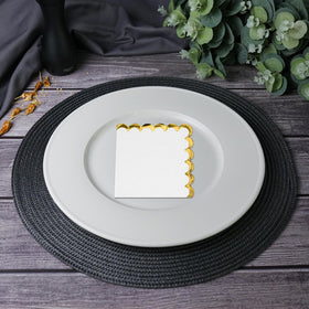 Close-up of Datyiiha napkin edge with gold foil trim.