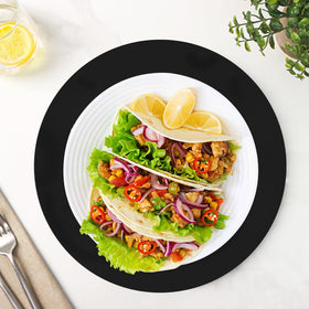 Datyiiha wedding decor placemats demonstrate versatile black tone for formal celebrations.